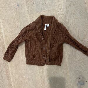Janie and Jack Brown Cable Knit Cardigan